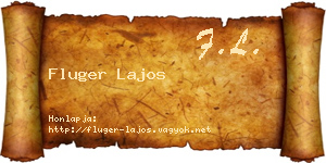 Fluger Lajos névjegykártya